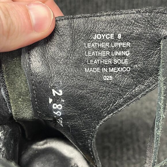 FreeBird by Steven Joyce Black Snakeskin Leather Lace Up Heeled Bootie Women’s 9 - Picture 8 of 8